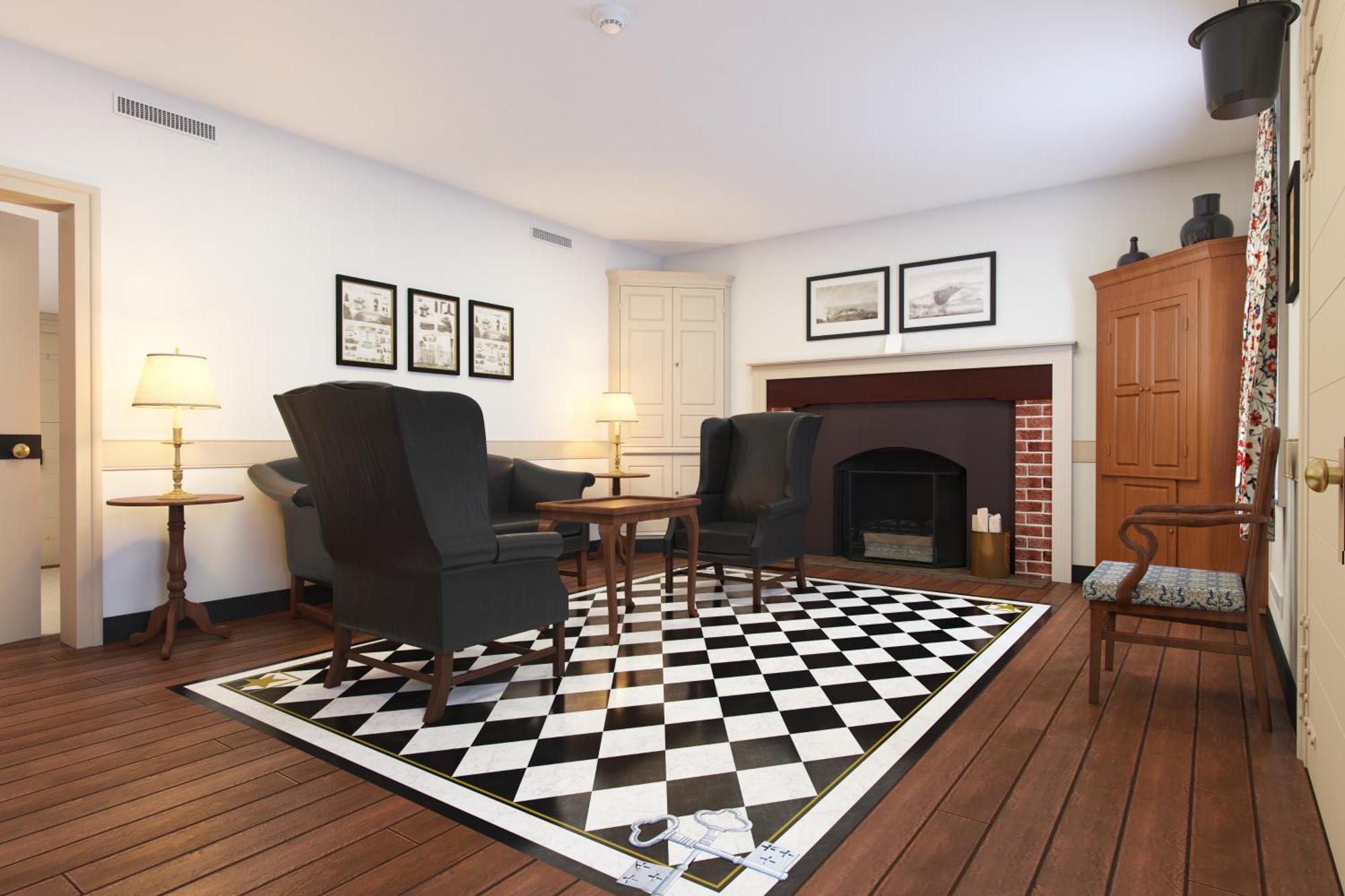 Two Bedroom Living Room Standalone Colonial House