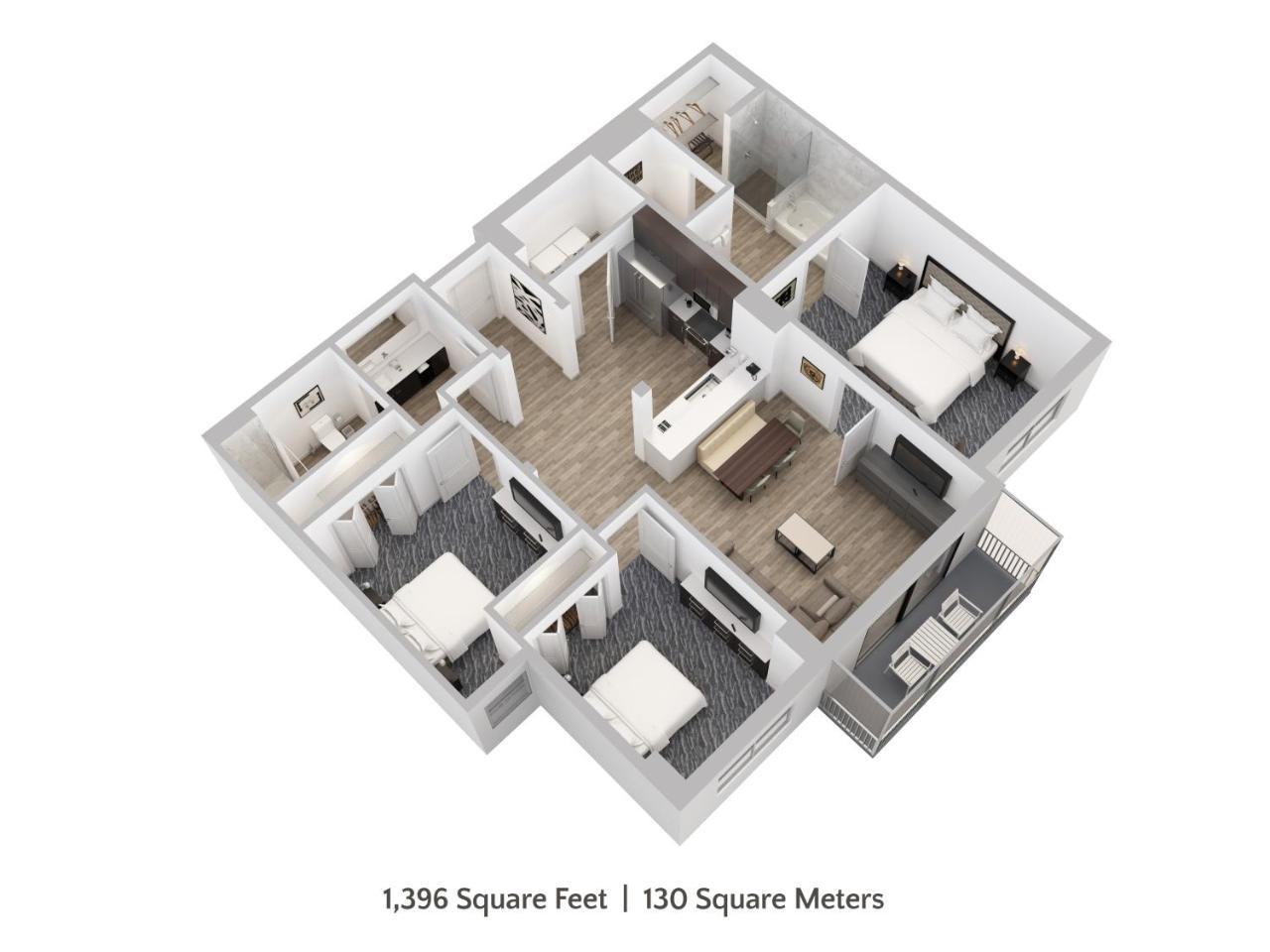 Condo met 3 Slaapkamers en 2 Badkamers (Gratis Toegang tot het Waterpark)